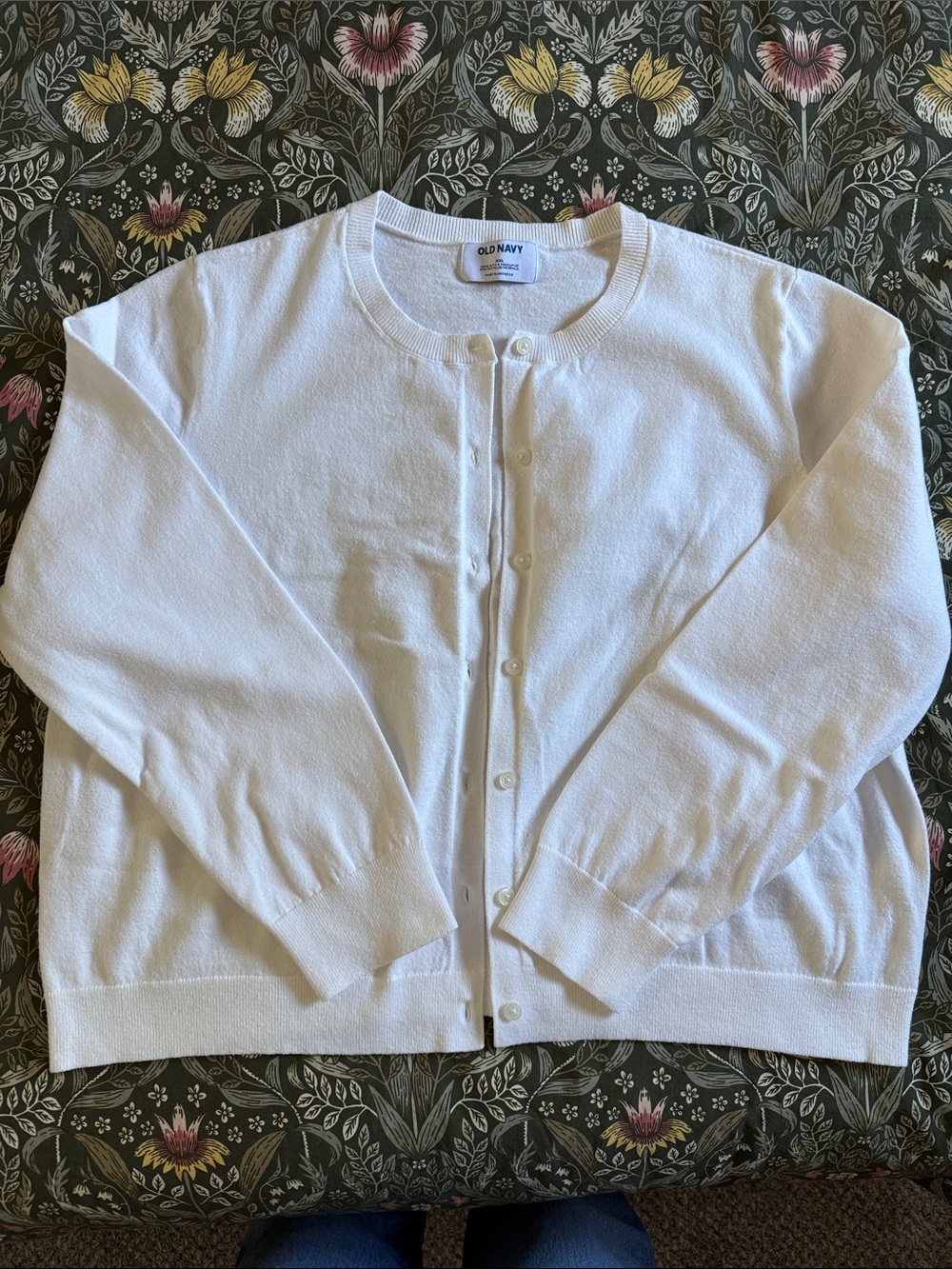 Old Navy White Button-Front Women's Cardigan Sweater